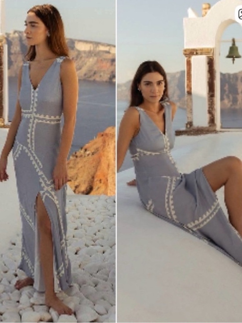 NWT Mon Renn Dress Serape Midi in Blue Postcards